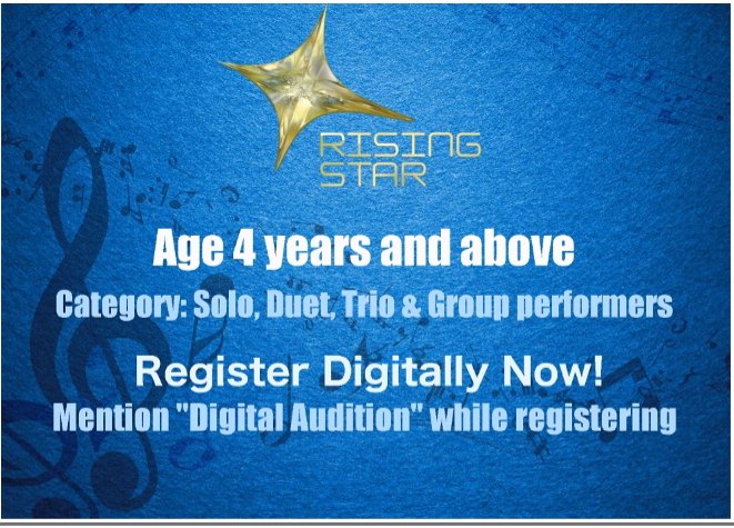 OptimystixMedia's tweet image. It’s not too late; you can still register for digital audition. Email your audition video on risingstarseason02@gmail.com or call on 8828007123/ 8828408463/ 8828237963 &amp;amp; register for digital audition, mention "Digital Audition" while registering &amp;amp; get the chance to #Jumptheline