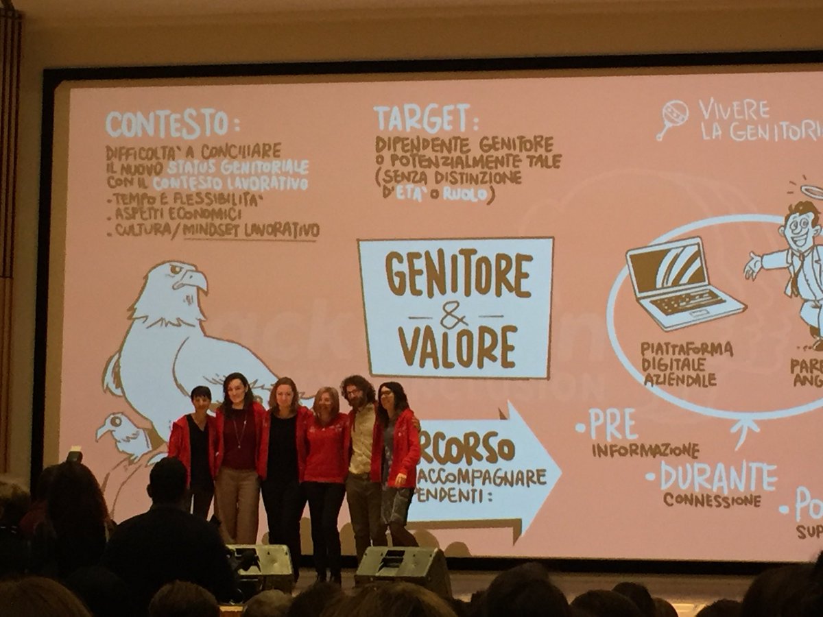 Blogmamma's tweet photo. Ieri li ho seguiti durante l’hackhaton e oggi è stata una bella soddisfazione vederli sul palco! Bravissimi! Brief5 dedicato alla #genitorialita Hanno vinto con il progetto Genitore&Valore #GeneraliHack #ElleActive Abbiamo bisogno dei #parentalangel https://t.co/91L3YZDErH