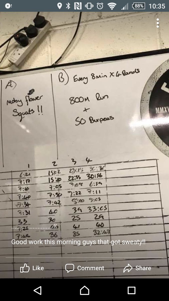 laylamolly's tweet photo. Walking in with a mate to crossfit both saying hope it's not running or burpees today......oh how we laughed when the board was revealed 😂😵 https://t.co/XaRCkSJuCw