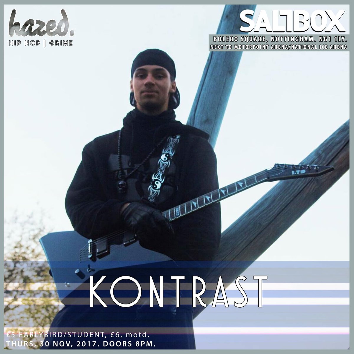 Electric Guitar and Loop-Pedal master, Kontrast, will be performing at hazed.001!
#Nottingham #hazed.