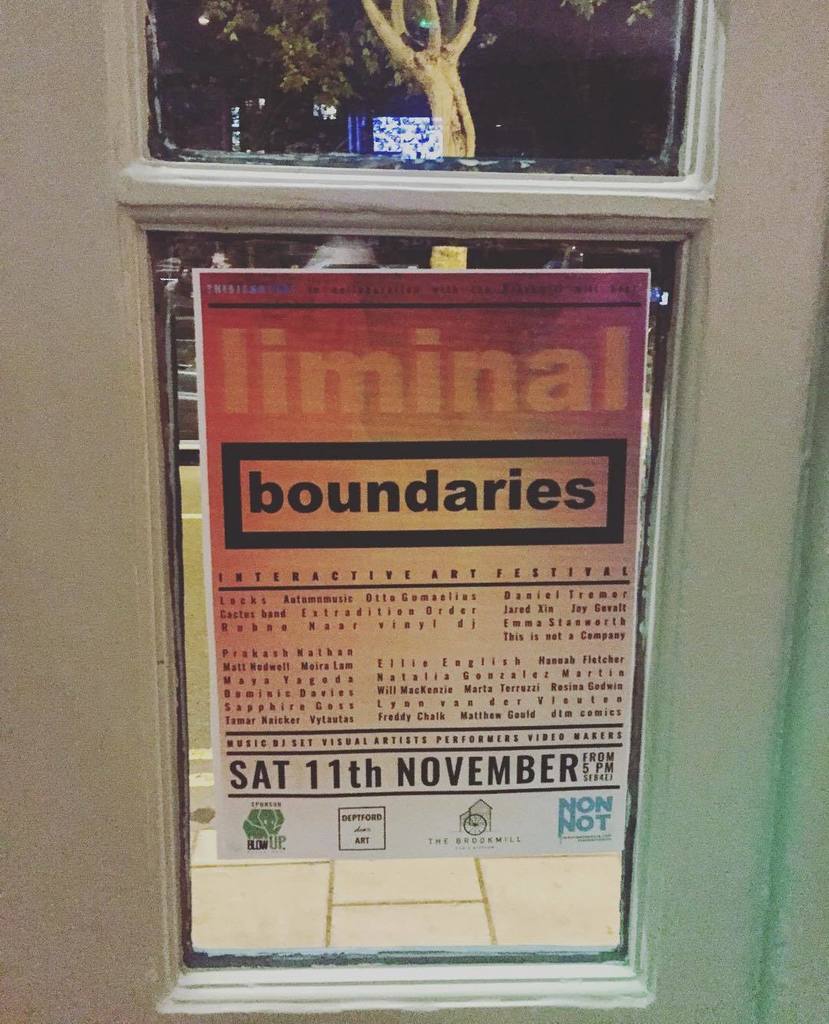 ThisisnotArtEu's tweet photo. #LiminalBoundaries is happening tonight! 🚀💣🎉🍻🆓
Tonight from 5pm to midnight head over to @brookmillpub in #Deptfor… https://t.co/STH2WQuWGE https://t.co/c3fGQZNz8l