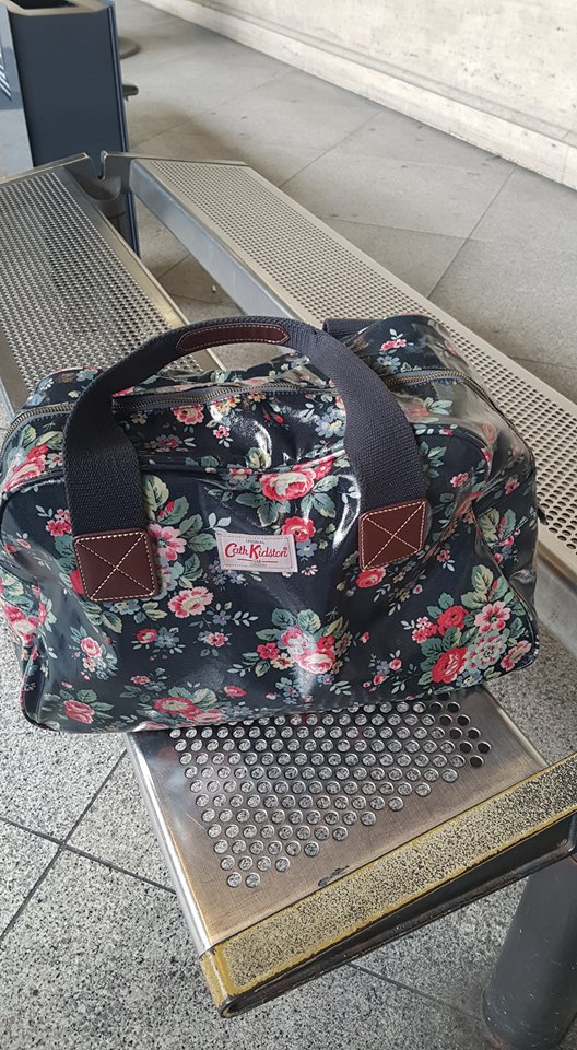 JOEdotie's tweet photo. This bag, containing an Irish flag, hair straightener and runners, was left in Copenhagen train station by an Irish fan. Fellow Irish fan Conor Murphy is going to leave it in the Irish Rover Pub for collection. Hopefully it will be returned to its owner asap #DENvIRE #COYBIG https://t.co/q8FQii1HMd
