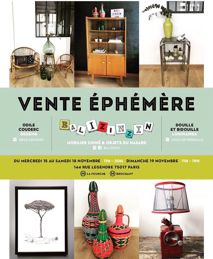 #Balizinzin organise une vente éphémère du 15 au 19 nov aux #Batignolles . RDV dès mercredi au 144 rue Legendre 75017 Paris ! #vintage