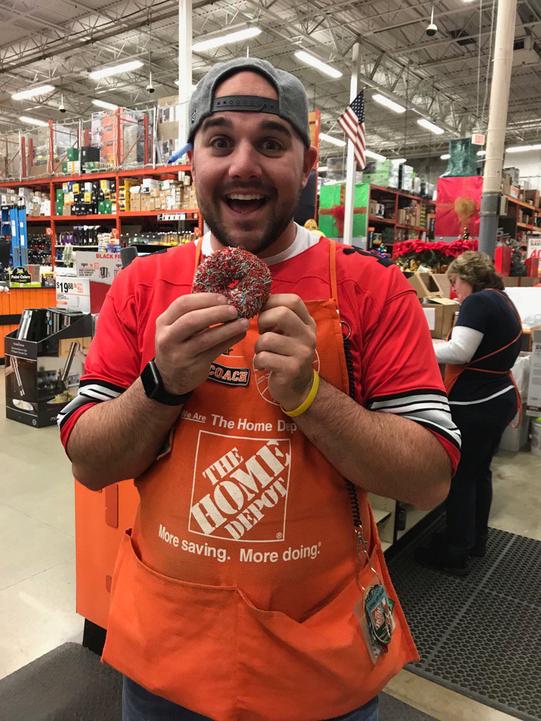 SteinmanApril's tweet photo. Stopped and got Donuts for my openers... Tyler got the OSU Donut!!!@THD_Kendra @dcbellah @Dbates1023 @McFarrenGary https://t.co/tQujxMAml5