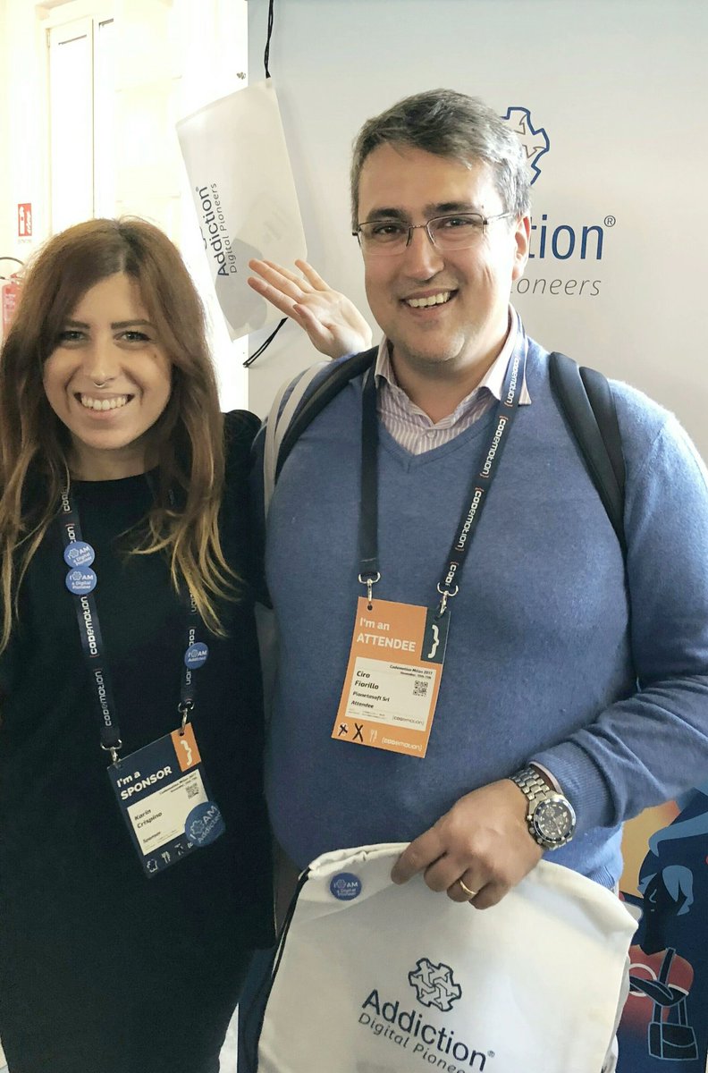 Addictiondp's tweet image. E tu a cosa sei #ImAddictedto? Scoprilo al nostro desk a #Codemotion! Ti aspettiamooo