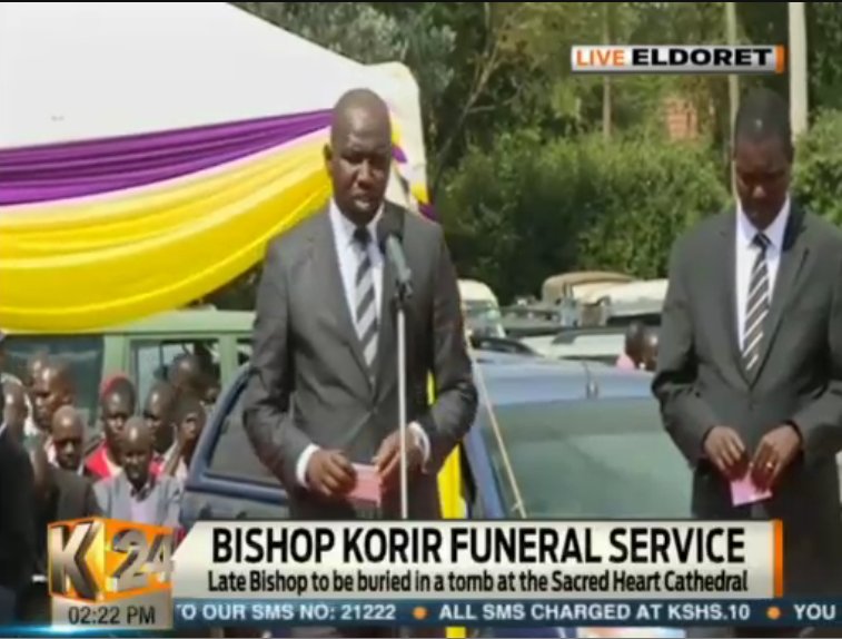 'Kipchumba Murkomen eulogizes the late Bishop Cornelius Korir as a peace maker  #BishopKorir '