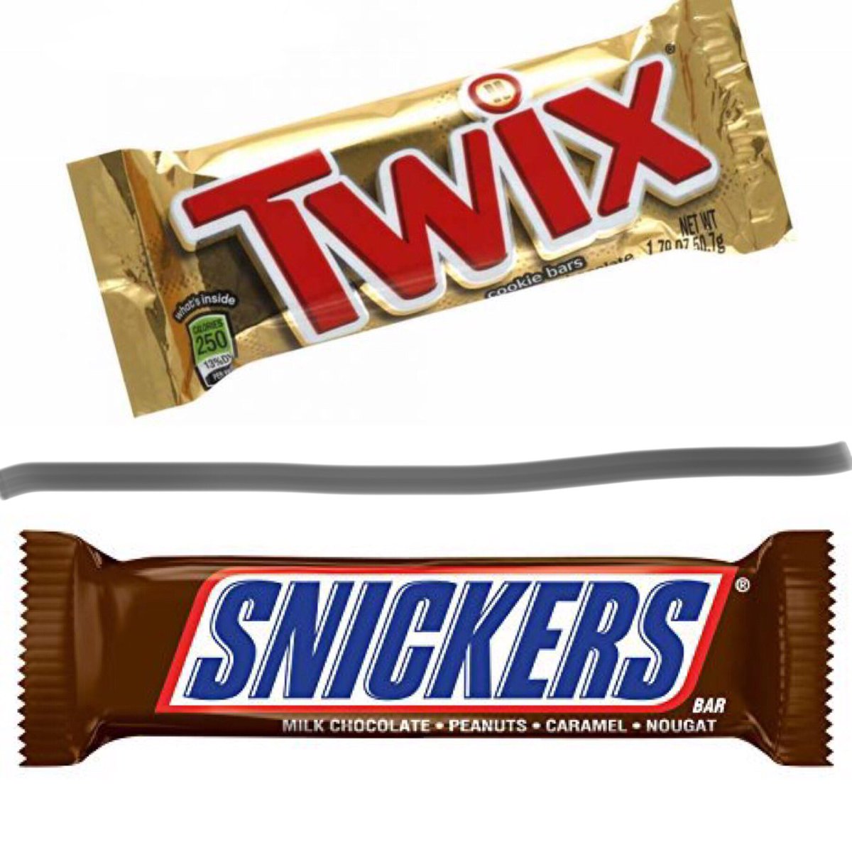 -RT pour le Twix-FAV pour le snickers.