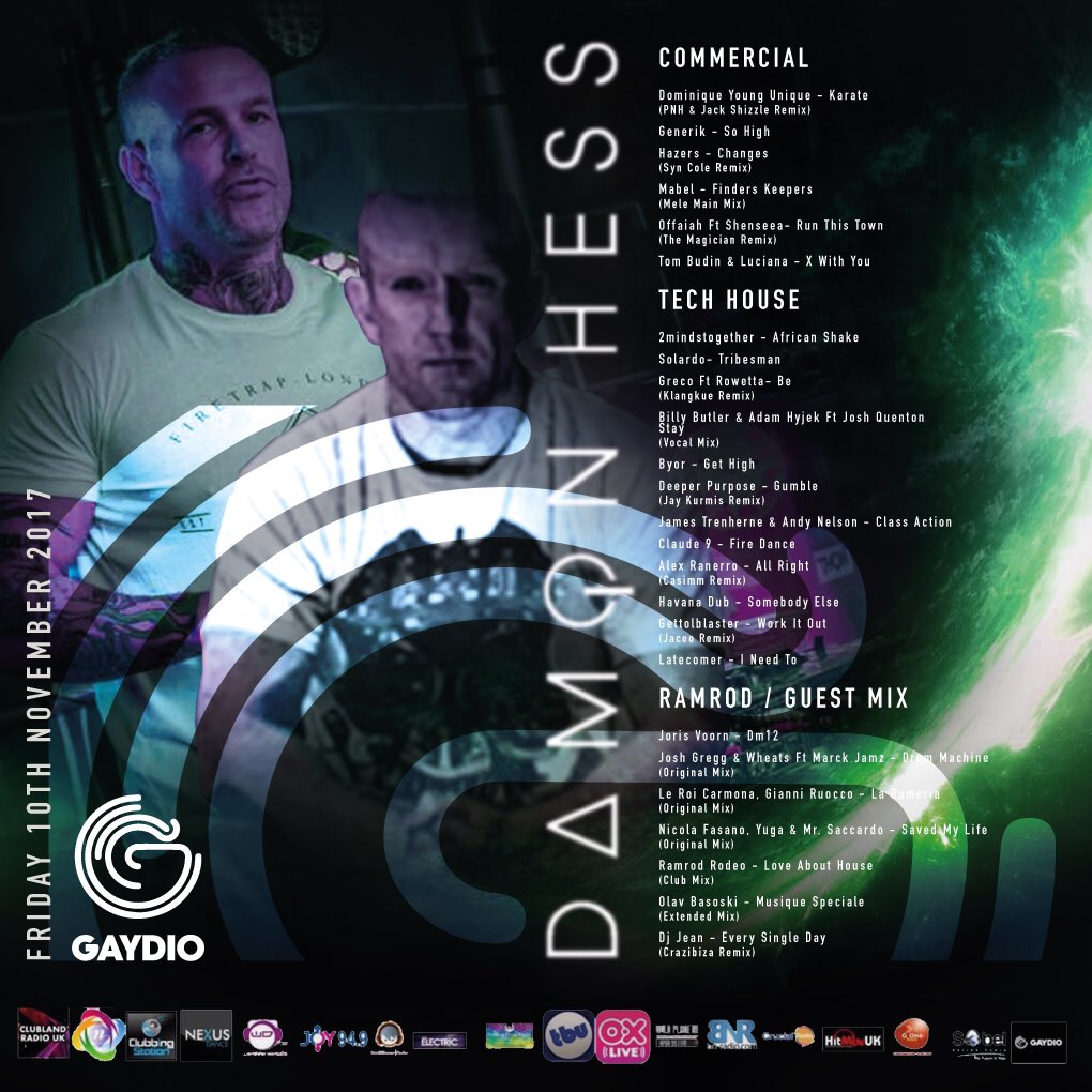 Damon_Hess's tweet photo. @Gaydio Friday in the mix Guest mix @RamRodRodeo @DJ_PBH @OFFAIAH @TomBudinMusic @solardomusic @Rowetta @DeeperPurpose92 @havanadubmcr @LatecomerUK @jaceomusic @2MINDSTogether_ @jorisvoorn @NicolaFasano @djjeanb @AlexRanerro @HazersMusic &amp; more, listen back on @mixcloud this week https://t.co/qEFa4pS6CS