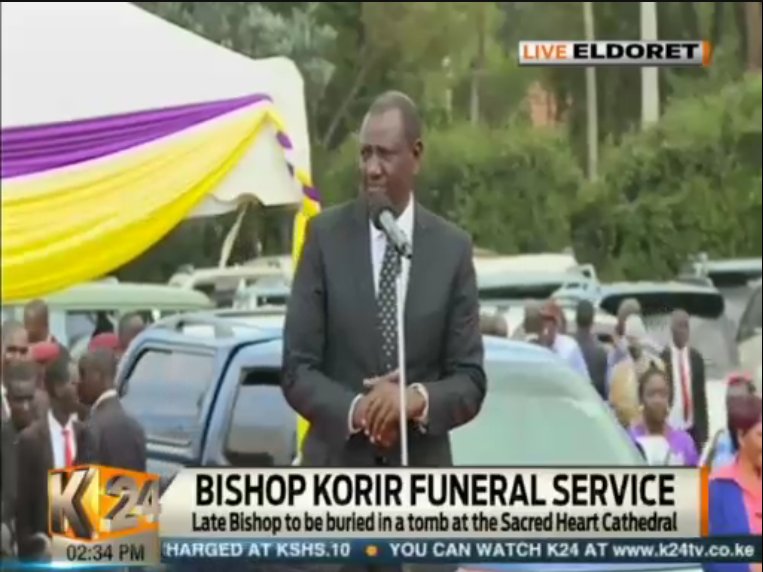 DP William Ruto: We are committed to maintain his words, that never again will blood be shed as a result of politics in our country #BishopKorir