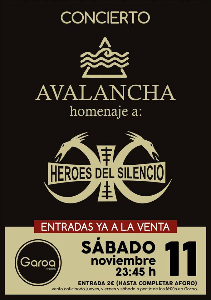 Tributo a Héroes del silencio a las 11:45 en el Garoa