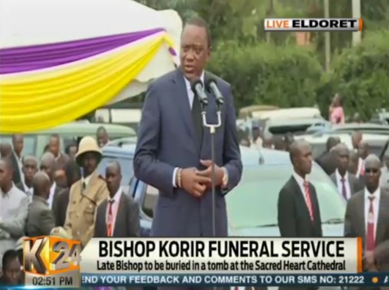 President Kenyatta: Let us do everything we can to emulate what he did, his respect for people regardless of colour or ethnicity, respect for human dignity and his deep desire to see a peaceful united Kenya #BishopKorir