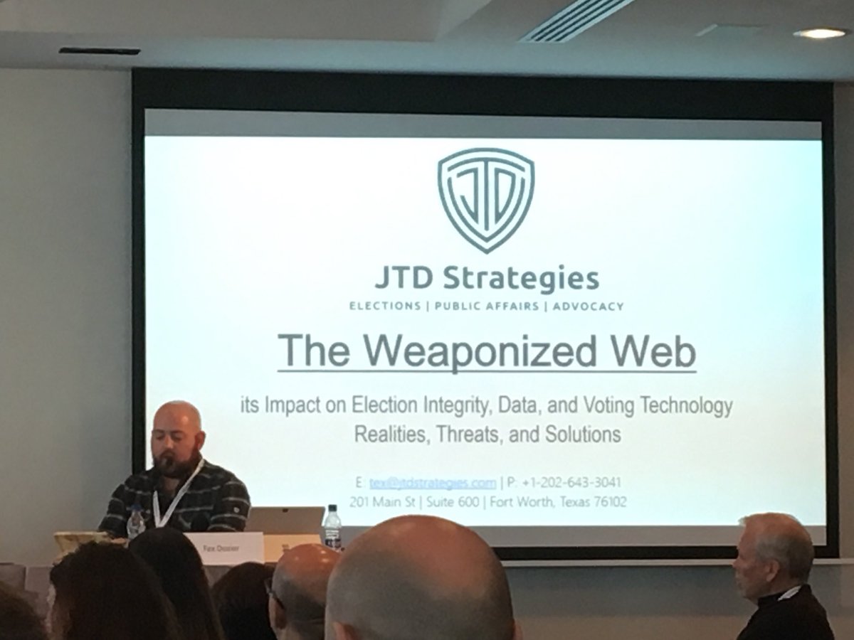 goodstein's tweet photo. @JosephTexDozier 1st speaker to talk about #fakenews at @IAPC_ORG honestly and looking inward at US policy as well as Russia. #iapc50 https://t.co/JbeAvl5GmV