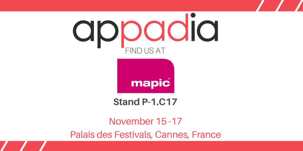 Appadia's tweet photo. See what #Appadia, your proximity marketing platform, has to offer you on Nov 15 at #MAPIC. Conference session link: https://t.co/2SHJQ9ouLO https://t.co/omfygEH43A