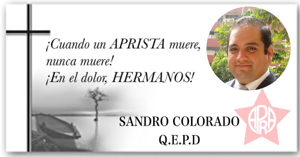 RedDigitalApra's tweet photo. Con profundo dolor comunicamos el fallecimiento de nuestro gran compañero Sandro Colorado. ¡EN EL DOLOR, HERMANOS! https://t.co/N2ig3YXZwp