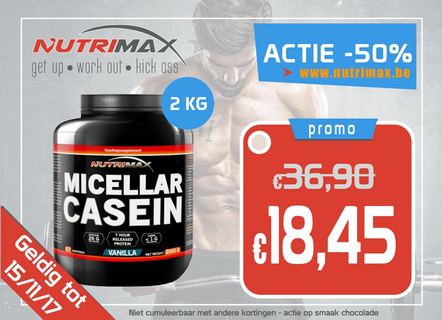 SUPER actie : Nutrimax Caseine tegen spierafbraak NU -50%
nutrimax.be/nutrimax-micel…
