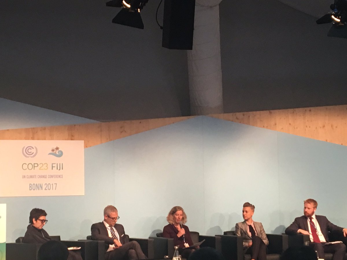 Now at #COP23 - <a href="/lizbeardsley1/">Elizabeth Beardsley</a> speaking on new <a href="/usgbc/">USGBC</a> designation for a 'Net Zero' building, via @arcskoru, in collaboration with @WorldGBC Advancing Net Zero