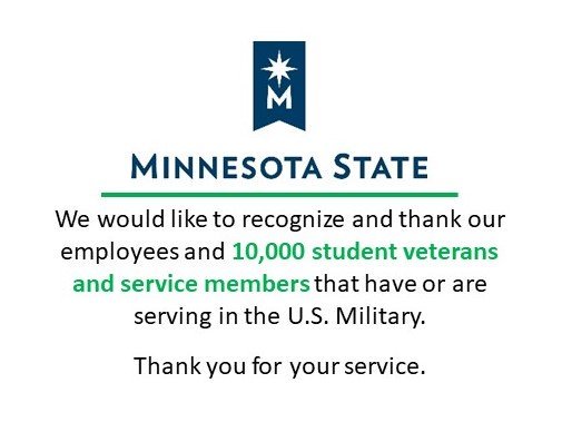 MinnStateEdu's tweet photo. Thank you each and everyday for your service #VeteransDay https://t.co/izqIC2AgcP