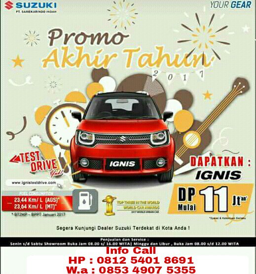 Dapatkan segera uang muka Ringan, Cukup 11 jt, sudah bisa bawa pulang mobil Suzuki Ignis
Untuk promo lebih lanjut Hub : 081254018691