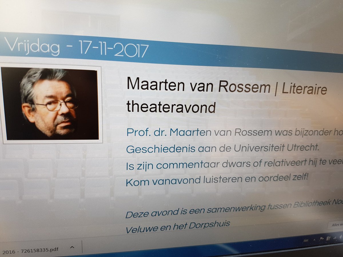 Volgend weekend in <a href="/dheerde/">De Heerd</a> #MaartenvanRossem "literaire theateravond" - benieuwd, wordt genieten #zovrolijk wijzijnheerde.nl/agenda/744/maa…