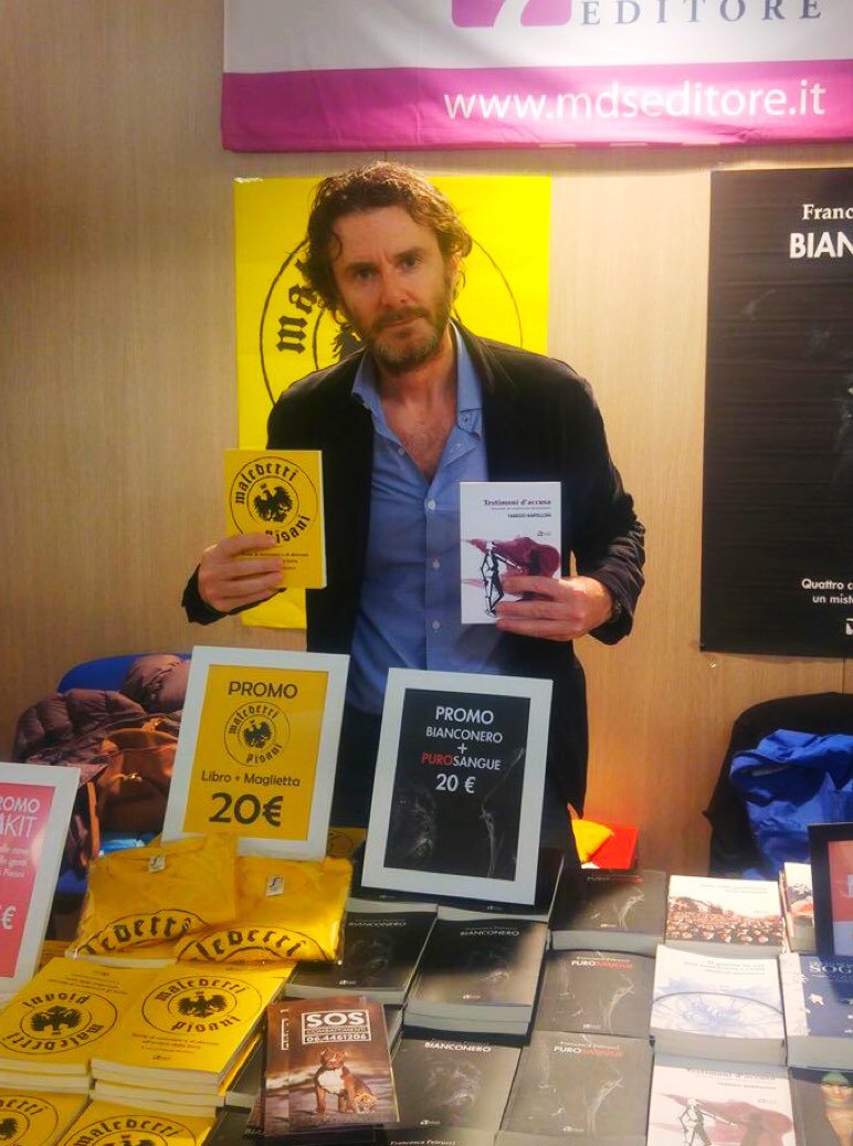 FaberBart's tweet photo. Tante cose al @pisabookfest di quest’anno: i libri della mia collana, i miei “Testimoni d’accusa” e i #maledettipisani... @CasaLettori https://t.co/vxO2mWW7T3