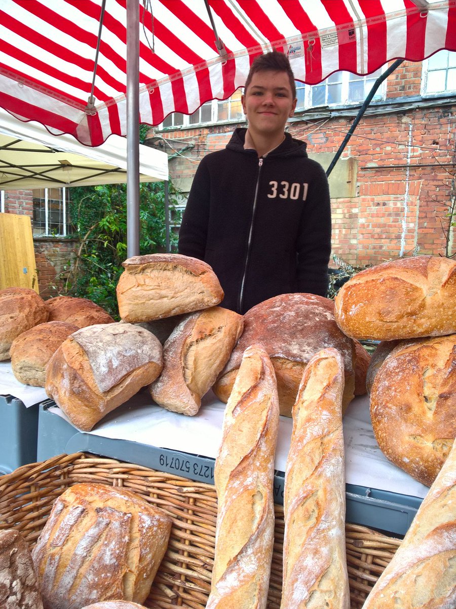 Kuba is on the <a href="/ClaudesBoulange/">ClaudesBoulangerie</a> stall. #sourdough #bakery