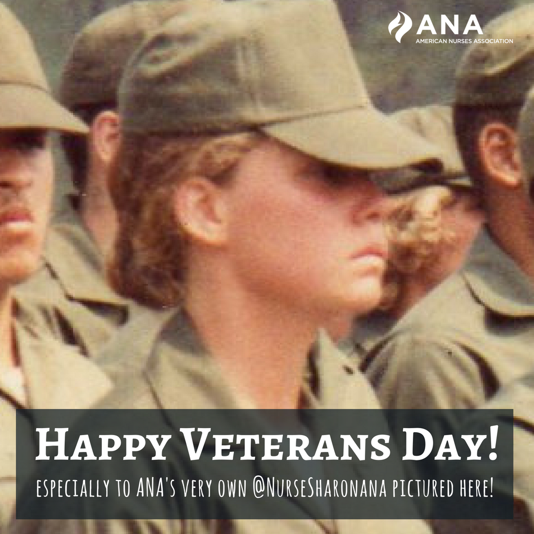 ANANursingWorld's tweet photo. #HappyVeteransDay to our country's heroes! We are grateful for your service and special shoutout to @NurseSharonANA &amp; #nurses who have served!!! https://t.co/XBiyf3Ycvp