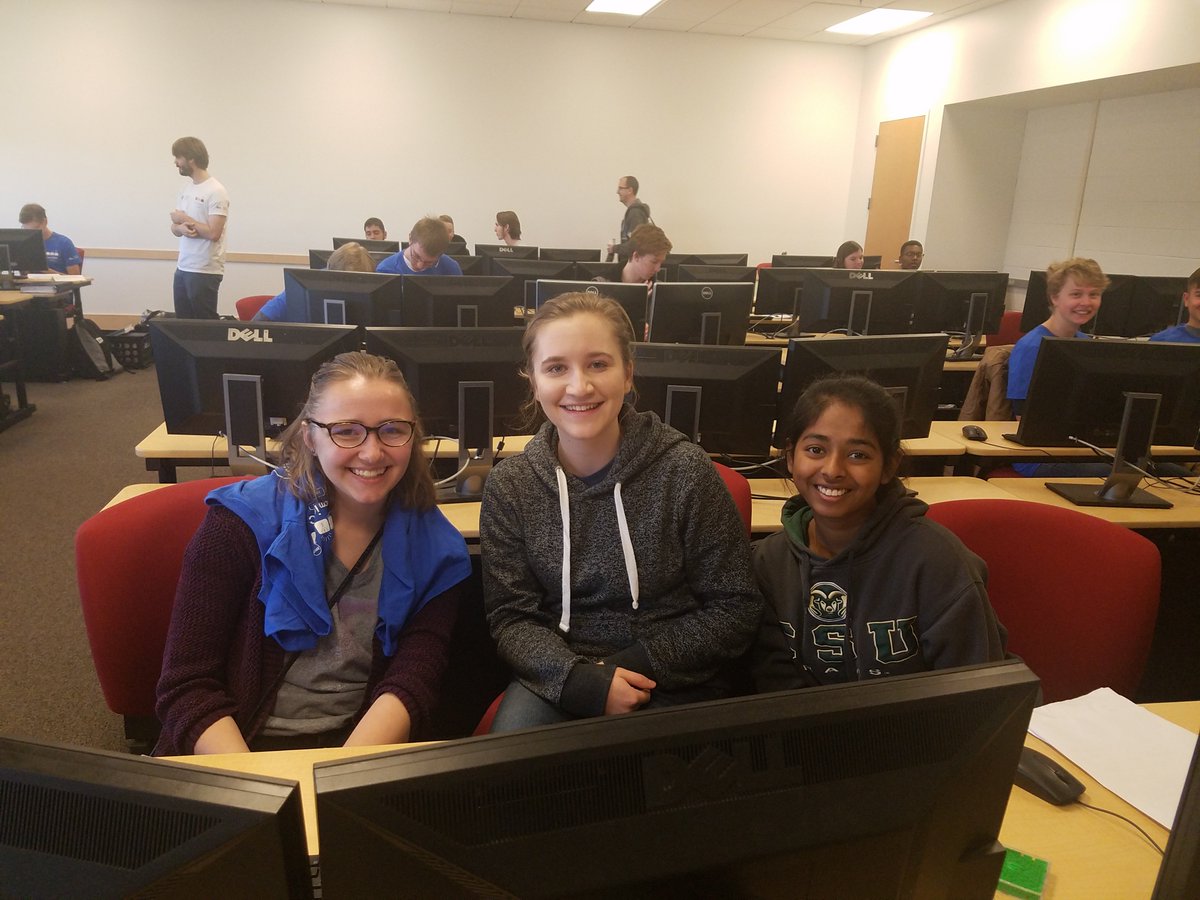 ColoStateACM's tweet photo. Today these 4 amazing teams and our 2 coaches are competing at ICPC! Good luck everyone! #ACM #CSU #ICPC #icpc2017 https://t.co/2d2ARMt1aR