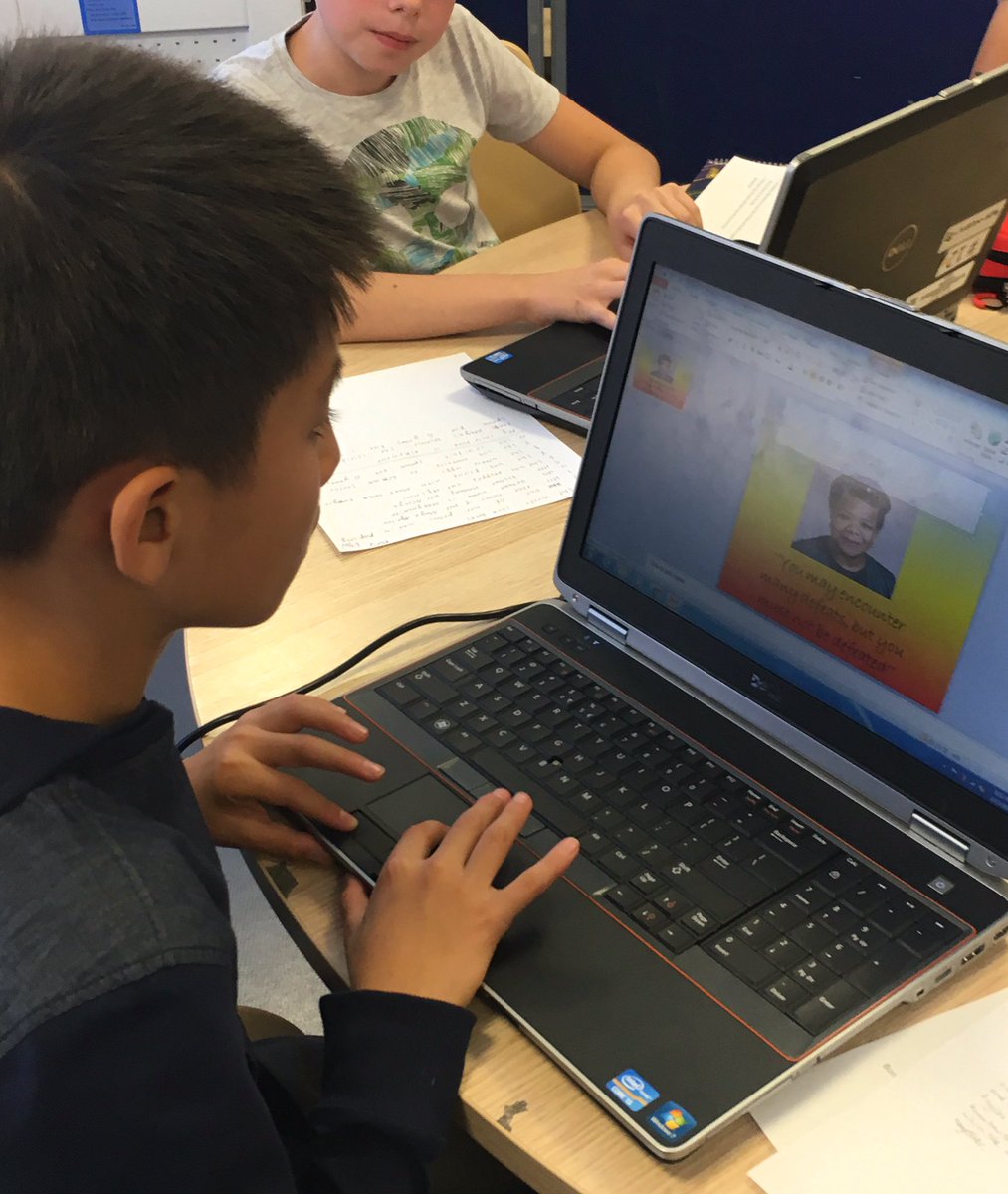 Brooke_Sensei's tweet photo. Laptops &amp; lollipops! 6th graders working on their PPT presentation. #MayaAngelou @DrMayaAngelou #poetry #workingdiligently https://t.co/UZXlaX6oUF