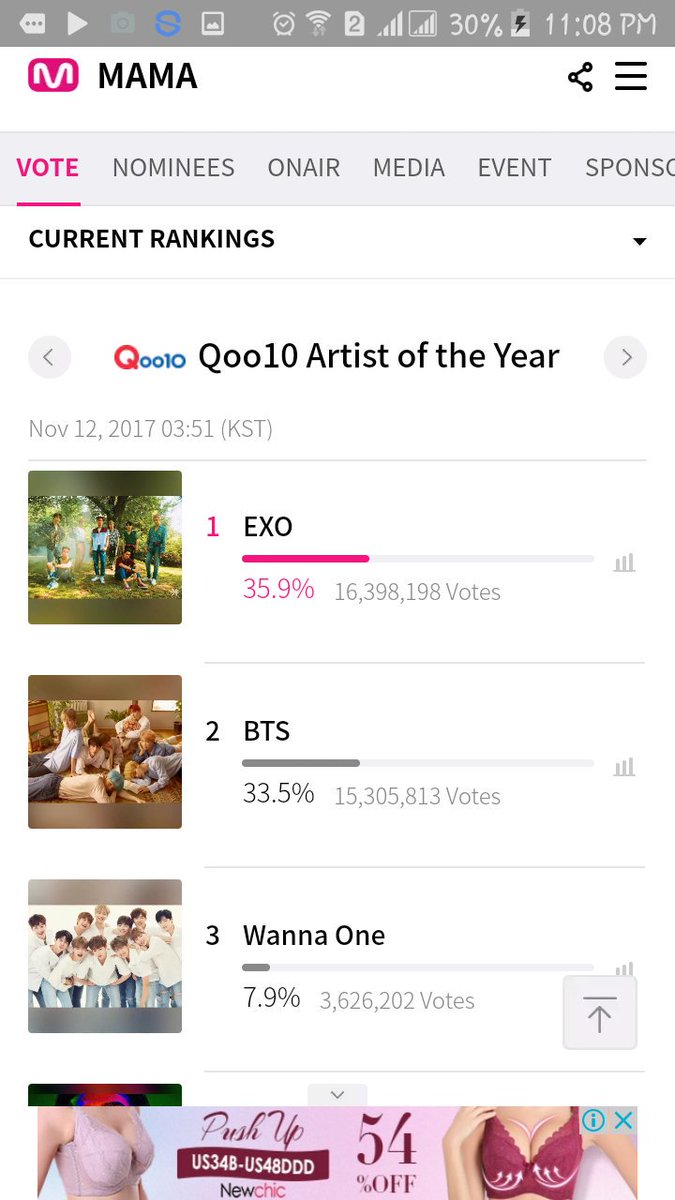 OhMinsu94's tweet photo. My boys arecreaaky good in #1 rank..i smell already the victory.

#exofighting
#exoforthewin
#exomama2017 https://t.co/63v4ZYBcfr