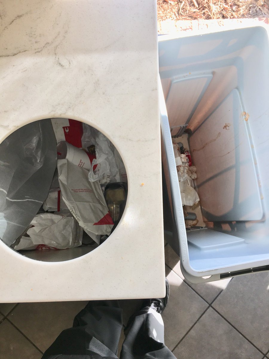 zachbbaker's tweet photo. when Juan forgets to put the trash can back where i️t goes, so an entire basketball team throws their trash in an empty hole....ahh the joys of Chick-fil-A. #chickFAILa https://t.co/P90ZVti3B3