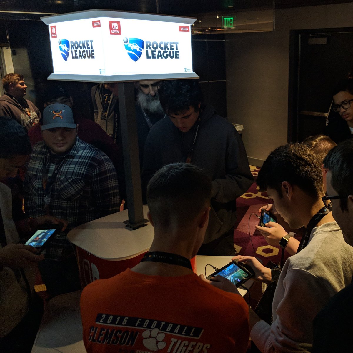 PsyonixStudios's tweet photo. At the MGM waiting for #RLCSWC to start? Come play #RLonSwitch with us in the theater lobby! https://t.co/AiZEEaDdro