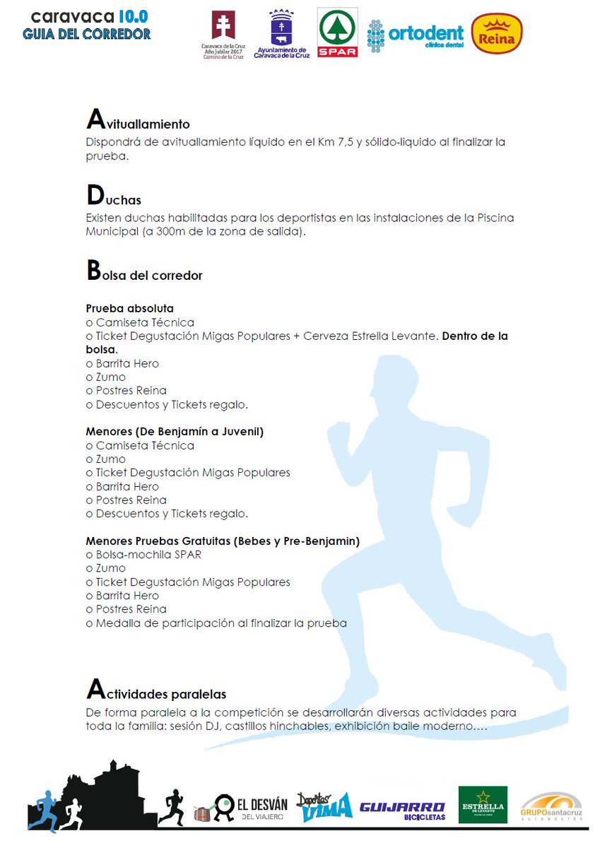LigasRunningRM's tweet photo. La organización de la @10Caravaca nos facilita la Guía del Corredor con toda la información necesaria, que también está siendo enviada por mail a los inscritos. ¡Mucha atención! ☝️😃 https://t.co/xPSLXQkMFU