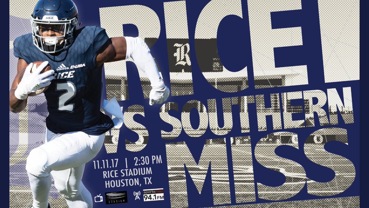 stephentrammell's tweet photo. Game day! 2:30pm @RiceFootball vs @SouthernMissFB #goOwls #goAT-10 #ricestadium https://t.co/g7ZV5mX0Iw
