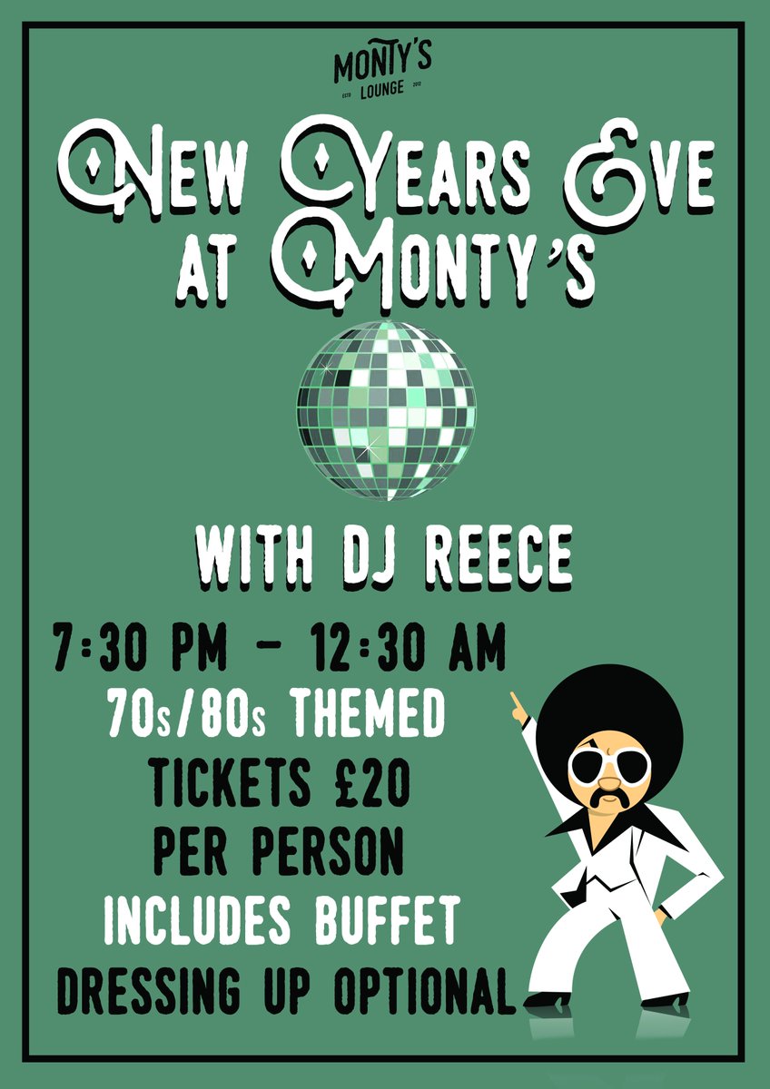 New Years Eve at <a href="/montyslounge/">Montys Lounge</a>  tickets now available 🍔🍸🤣