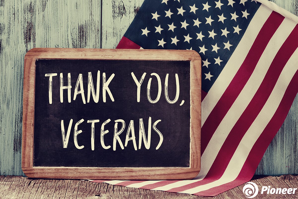 GoPioneerOK's tweet photo. With honor and respect, Pioneer wishes #ThoseWhoDared to take the oath a very happy Veterans Day! Thank you from of us. #VeteransDay2017 https://t.co/hXi4vuzSCu