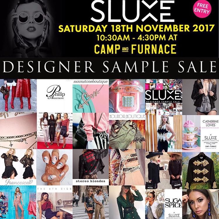 sluxetosluxe's tweet photo. One week to go until the massive SLUXE designer sample sale 18.11.17 @CampandFurnace. Over 35 designers, huge discounts, one day only! ✨🎅🏽 https://t.co/XSmtBnQuKR