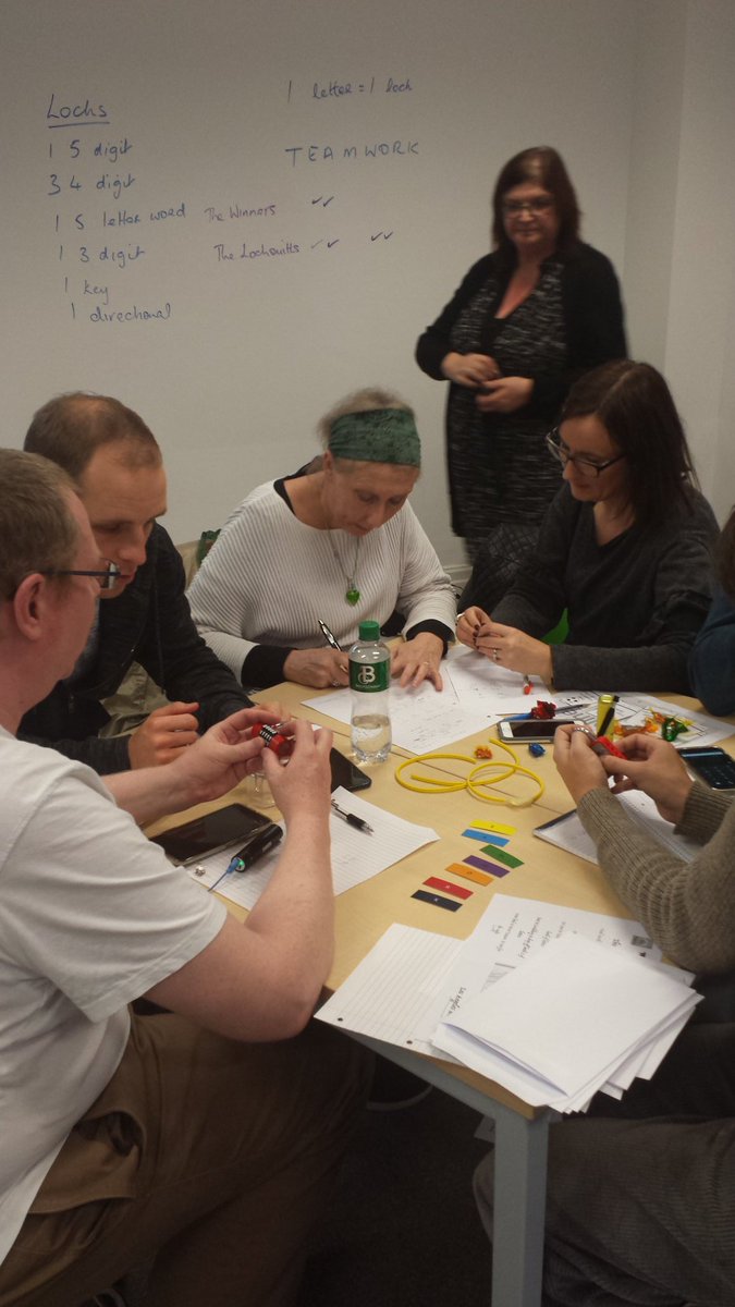 _conorgalvin's tweet photo. The Final Challenge.... for today. And UCD #PDES_CT crew is still going strong! :) @magsamond and @pamelaaobrien  offer one last  computational / cypher  lock-out problem! 
And then there will be   chocolates / sweets... !!! @richardmillwood calling the time! #GreatDayAllRound https://t.co/RIhV25UJd2
