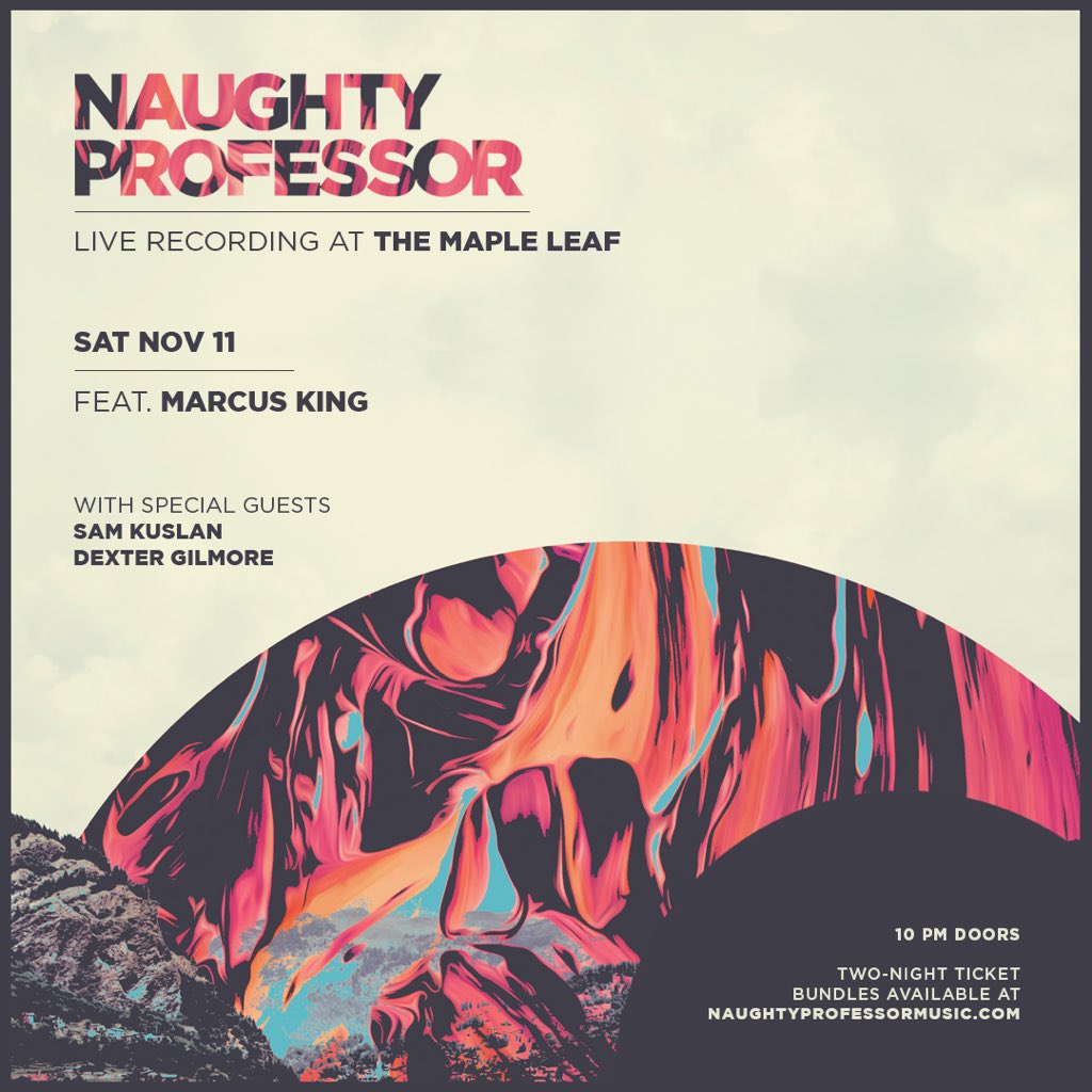 last night was at CAPACITY

Don't miss out on night 2 feat. Marcus King (@Marcuskingband), grab your tickets NOW: naughtyprofessormusic.com