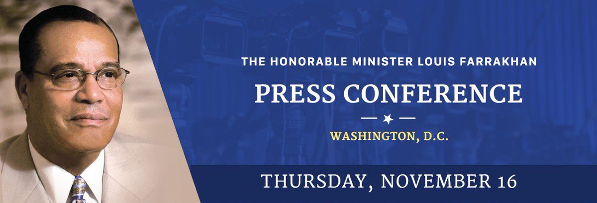 LouisFarrakhan's tweet image. On Nov. 16th, I will be hosting a press conference at the Watergate Hotel in Washington, D.C. to deliver a serious message to President Donald J. Trump and the U.S. government. Watch live at 10 a.m. EST noi.org/press2017/