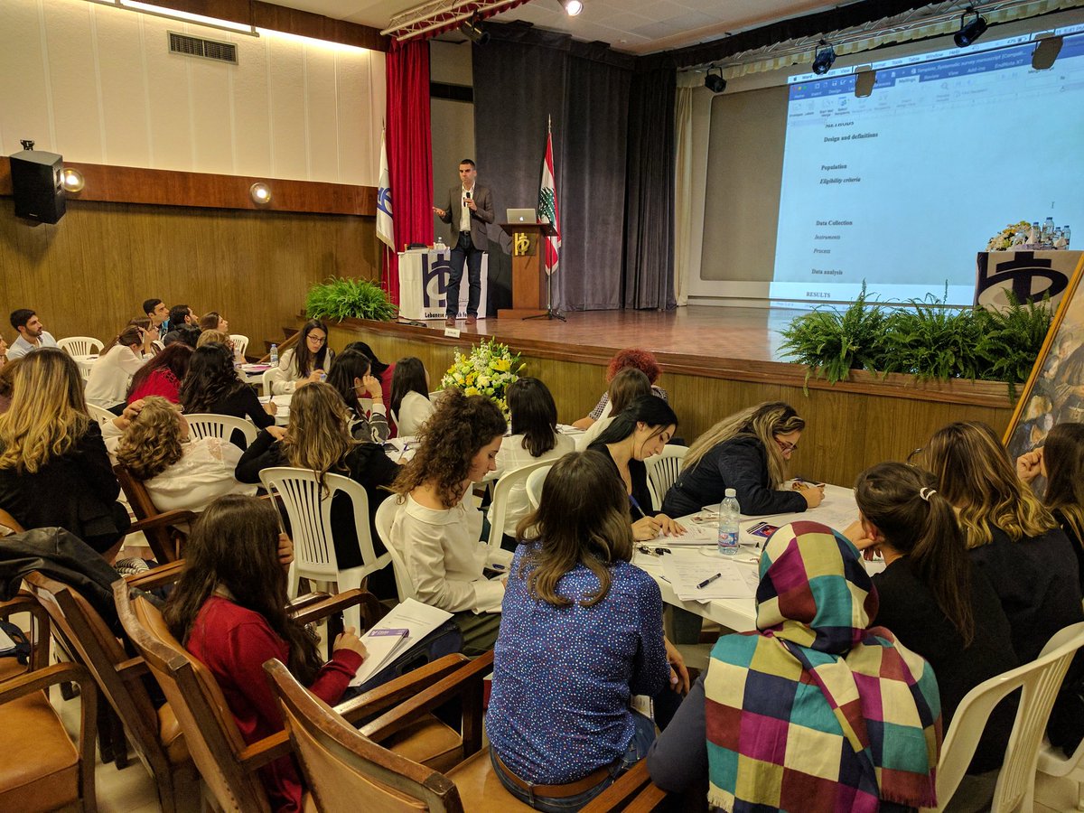 maram_hak's tweet photo. @Elie__Akl giving excellent tips on writing #scientificresearch papers and on how to get published #DeirElSalib @CRI_AUBMC @AUB_Lebanon https://t.co/kPU7vYaAY7