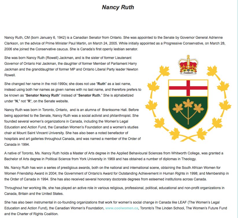 ProactiveAdvoc's tweet photo. #NancyRuth CDN #Senator was contacted numerus x's by J&J Doe #DV vics in #GOC #SID pgm. #DV vics who R being #abused, #humanrights viol #femicide in #SID pgm. NR claims 2 be #feminist #humanrights #activist. Nancy NEVER RESP 2 J&J Doe when they asked 4 help to exp abuse publicly https://t.co/0R2ItaqCQo