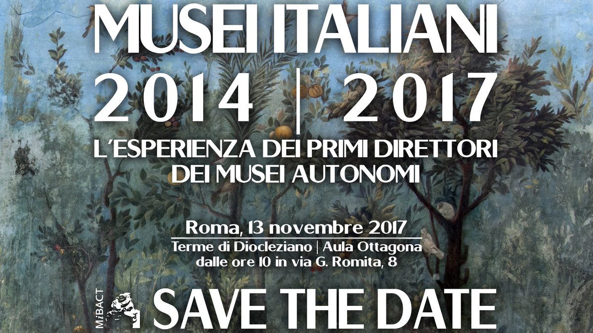 MiC_Italia's tweet photo. SAVE THE DATE | Lunedì 13 novembre i direttori dei #museitaliani si raccontano.
> https://t.co/Ly4qUw1Vti https://t.co/1b3IjdiTJA