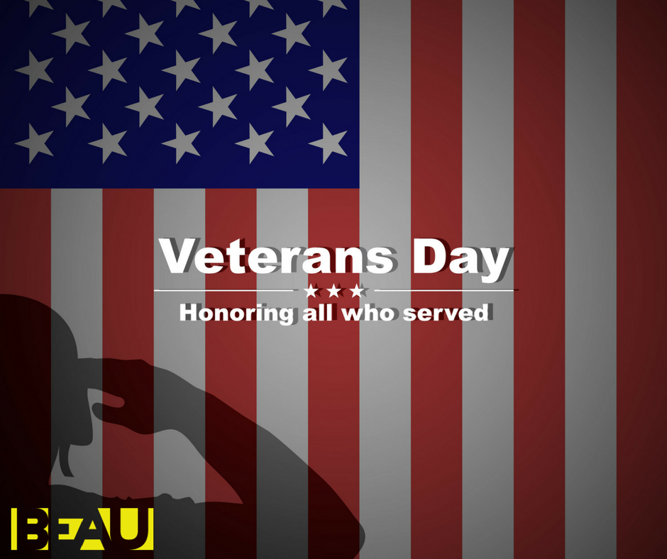 BEAUniversity's tweet photo. Happy Veterans Day to all who have served and continue to serve our country. Thank You for your service!!! https://t.co/rGCmYGtRgn