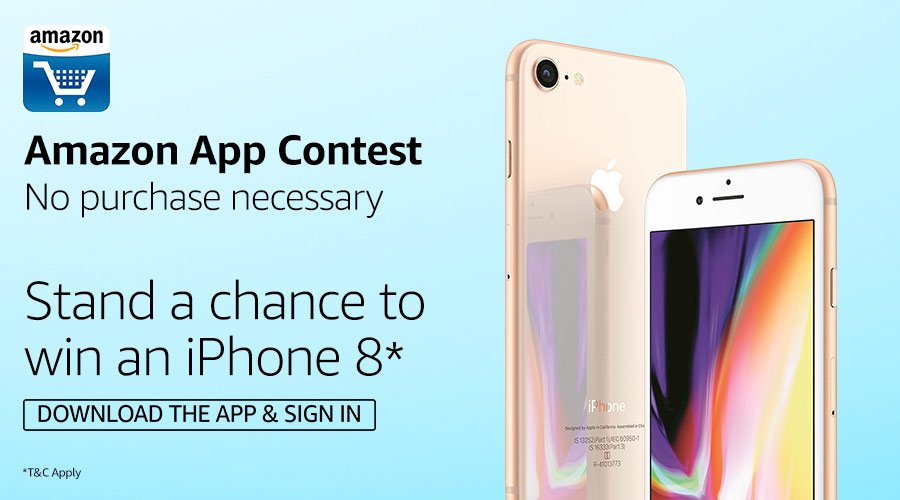 indiContest's tweet photo. #ContestAlert: Want to WIN an #iPhone8 from #Amazon? Participate in the Amazon App #contest &amp; Win an Apple iPhone 8.

Retweet &amp; Visit https://t.co/jHAfXpps1s for contest details. https://t.co/NeH5Yff8MY