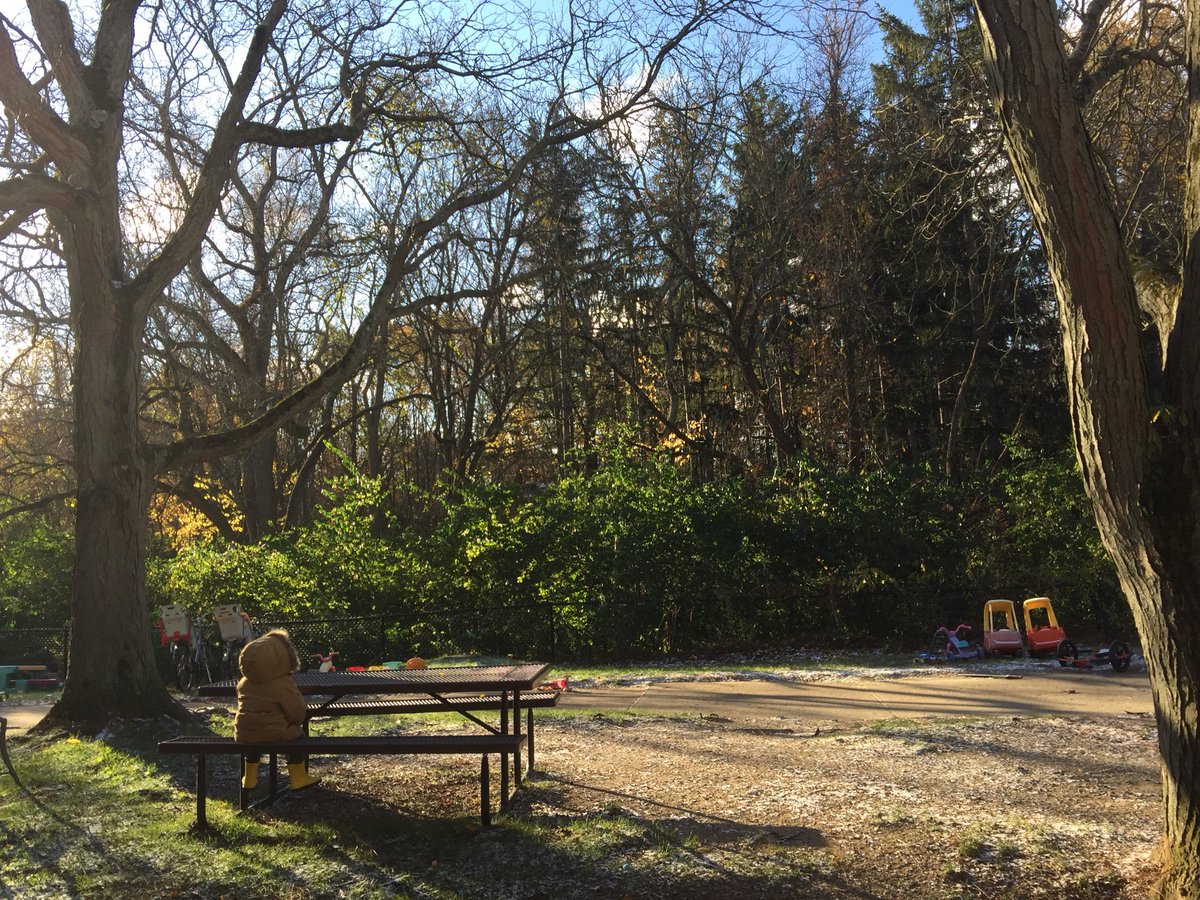 Son waiting in the cold.