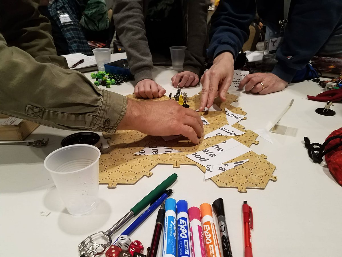 GreyHawkReborn's tweet photo. Solving puzzles here at @MEPACON #dnd #dnd5e #rpgs #dungeonsanddragons https://t.co/RjXCbtk9eM