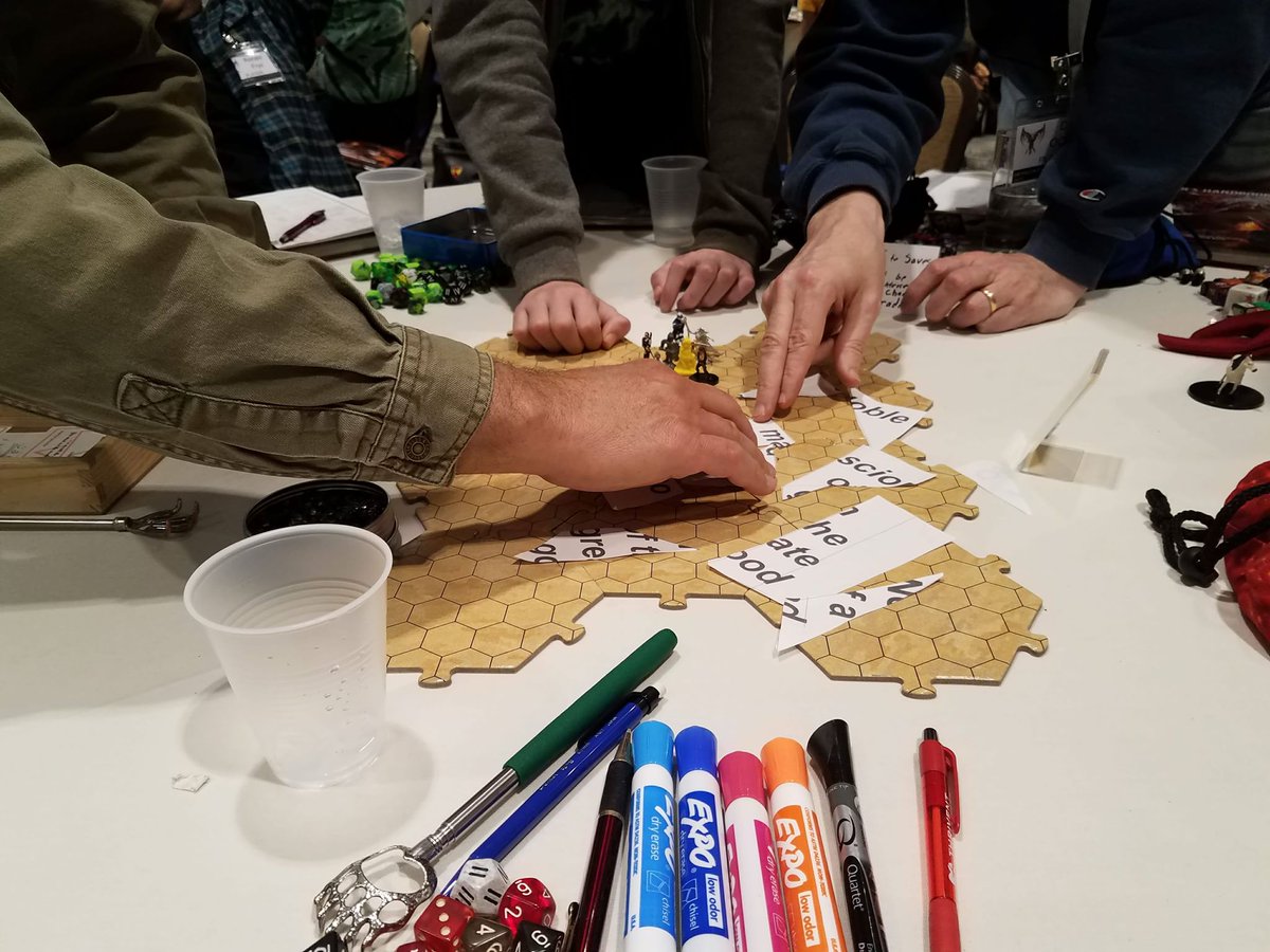 GreyHawkReborn's tweet photo. Solving puzzles here at @MEPACON #dnd #dnd5e #rpgs #dungeonsanddragons https://t.co/RjXCbtk9eM