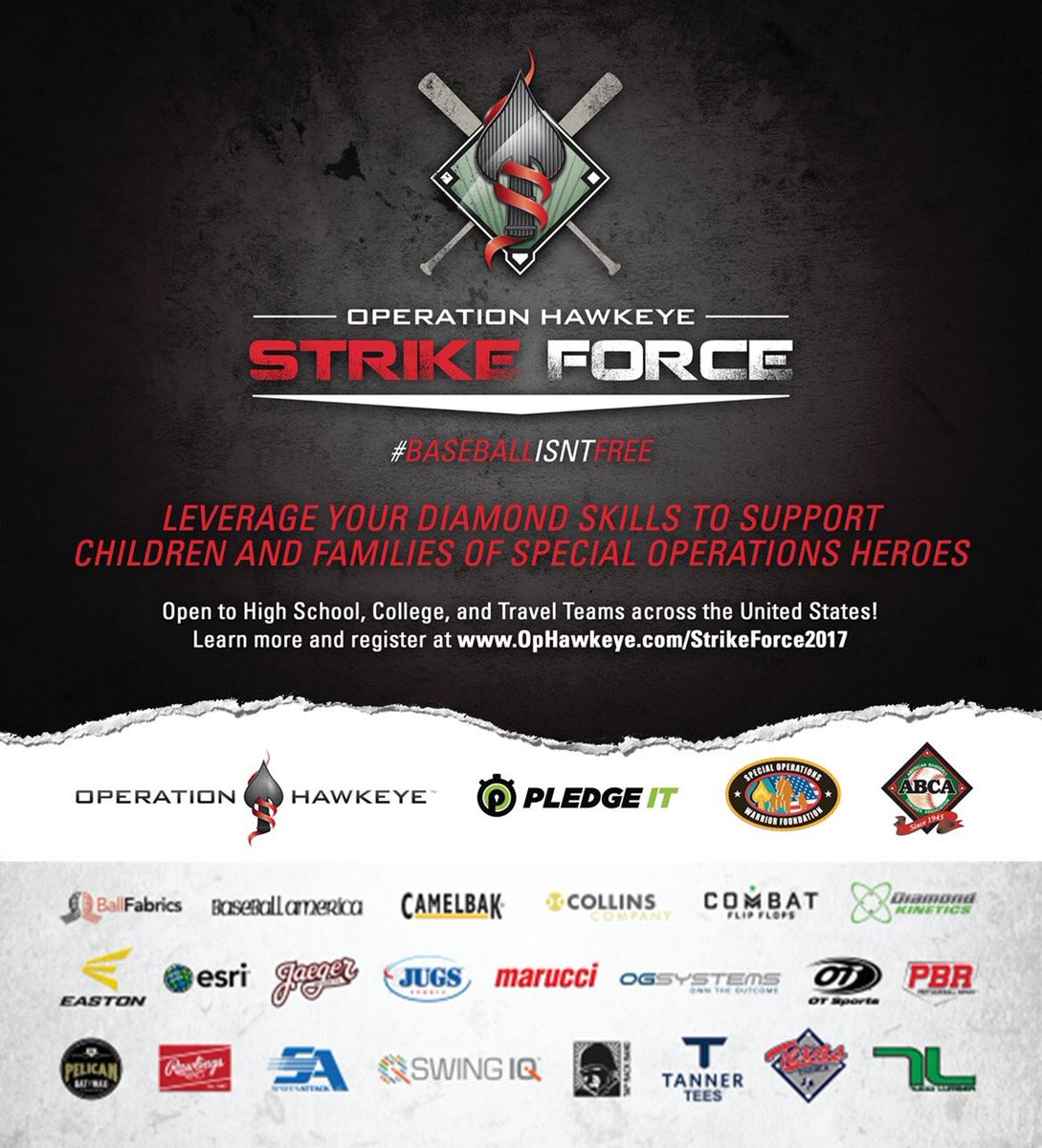 op_hawkeye's tweet photo. .@op_hawkeye:,Veterans Day marks end of #STRIKEFORCE2017 🇺🇸 Special thanks 2 ⚾️ teams, partners, multipliers 4 supporting @SOFWarriorFnd‼️ https://t.co/xk8r8oV105