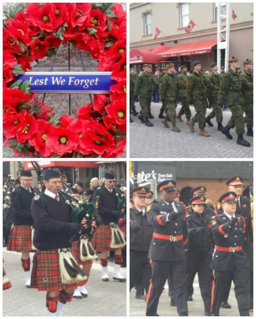 PRPInclusion's tweet photo. Remembrance Day observance in Streetsville. #VeteransDayWeekend2017 #PRPDiversity @PeelPoliceMedia https://t.co/hNxMeyAYM3