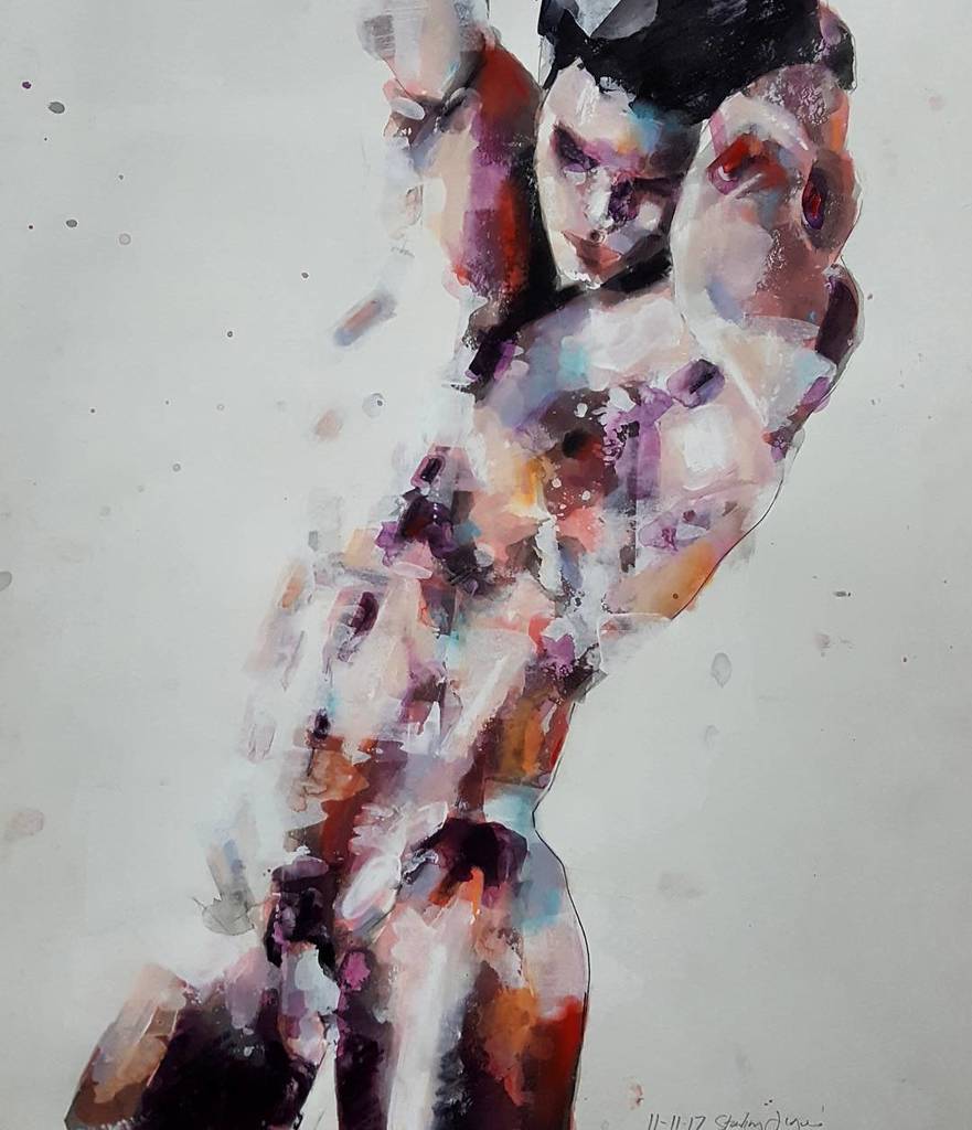 Standing male figure in mixedmedia on paper 56x38cm. The work is intended to be suggestive rather than an accurate… ift.tt/2zAoY0d